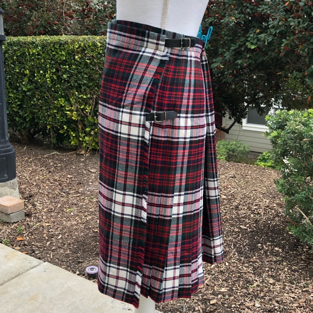 Strathmore Plaid Kilt US Size 16 Red, Green, White - Picture 2 of 5